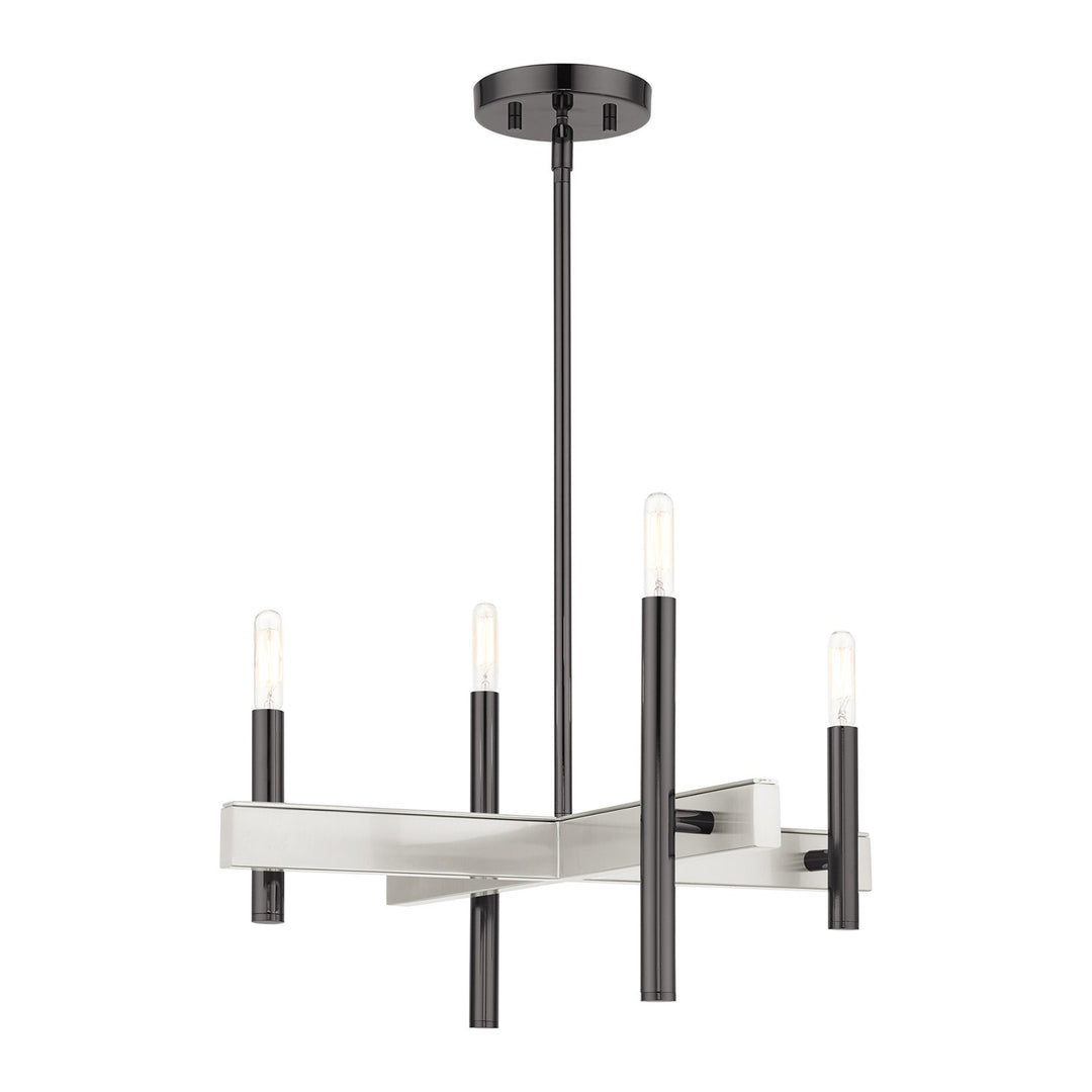 4 Light Black Chrome Chandelier