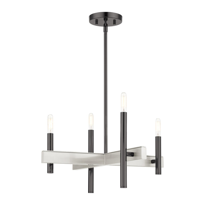 4 Light Black Chrome Chandelier