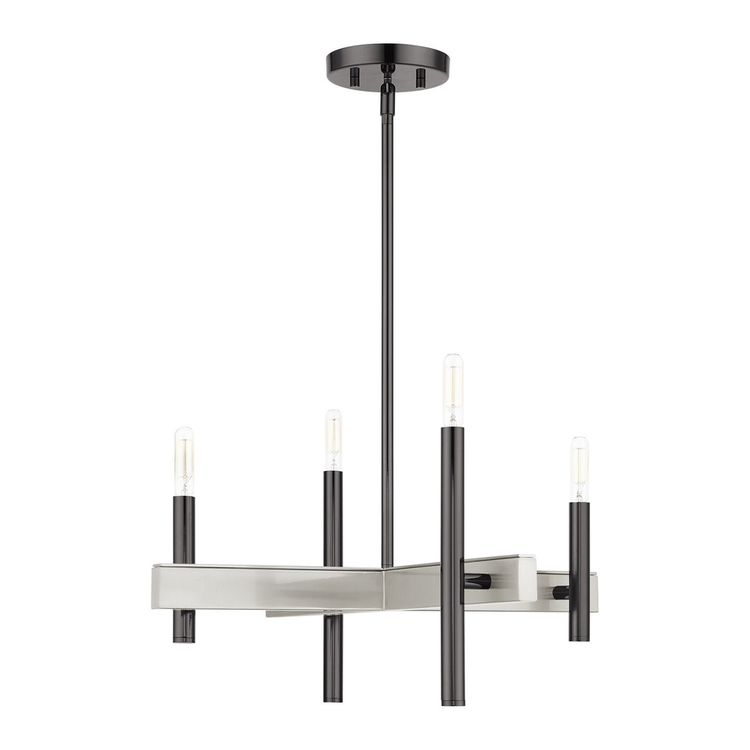 4 Light Black Chrome Chandelier