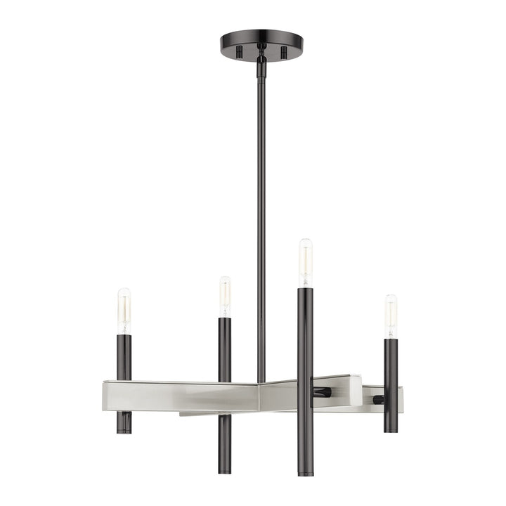 4 Light Black Chrome Chandelier