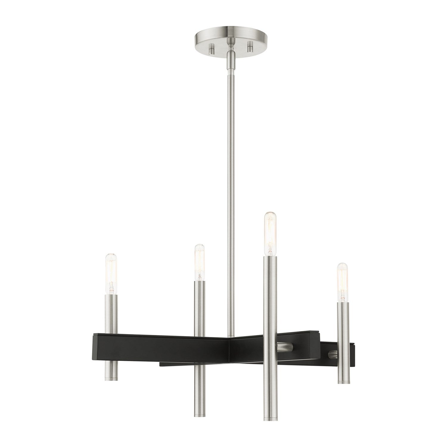 4 Light Brushed Nickel Chandelier by Livex Lighting