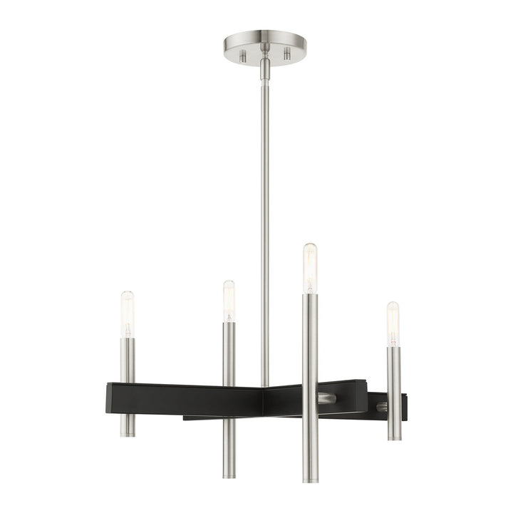 4 Light Brushed Nickel Chandelier by Livex Lighting