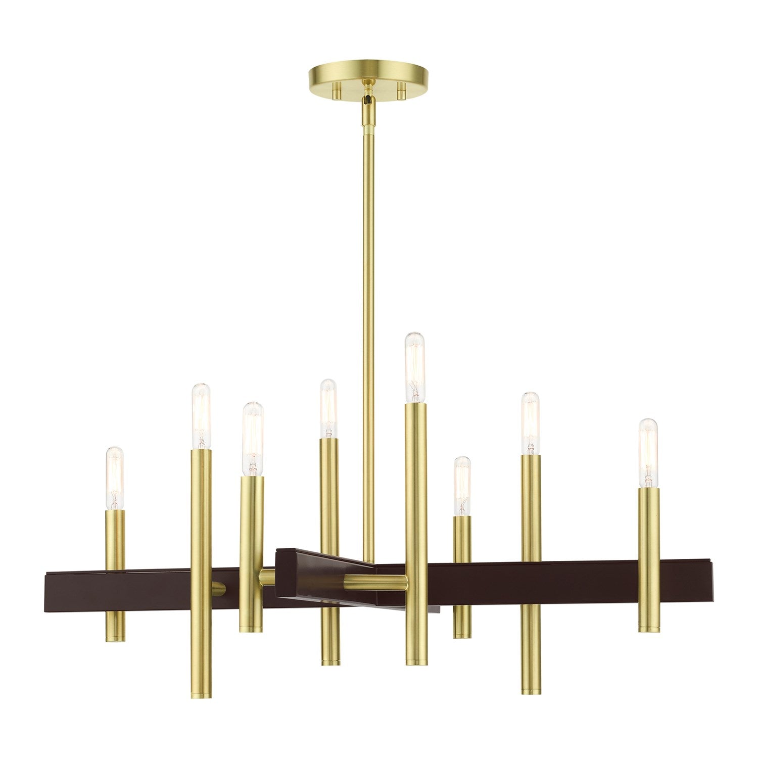 8 Light Satin Brass Chandelier by Livex Lighting