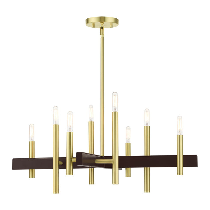 8 Light Satin Brass Chandelier by Livex Lighting