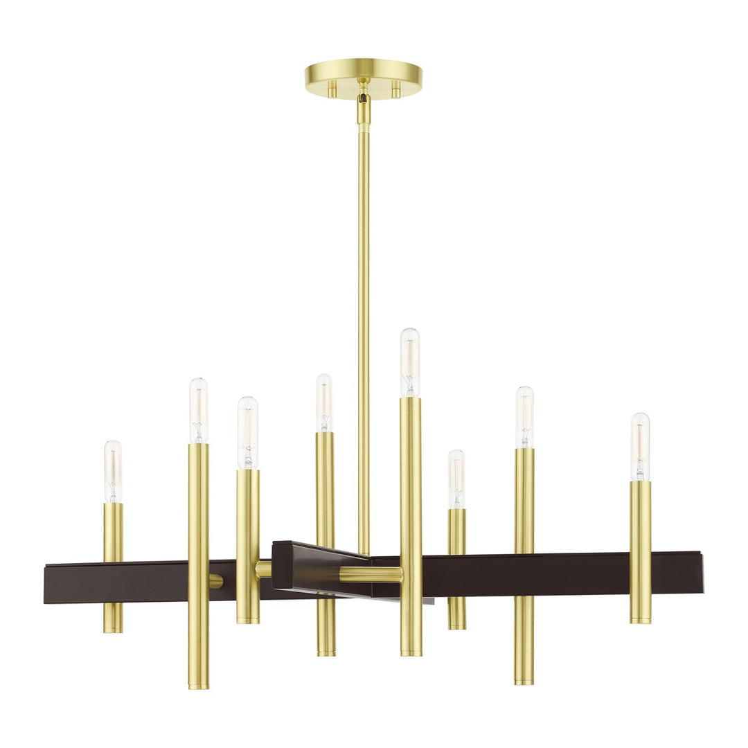 8 Light Satin Brass Chandelier