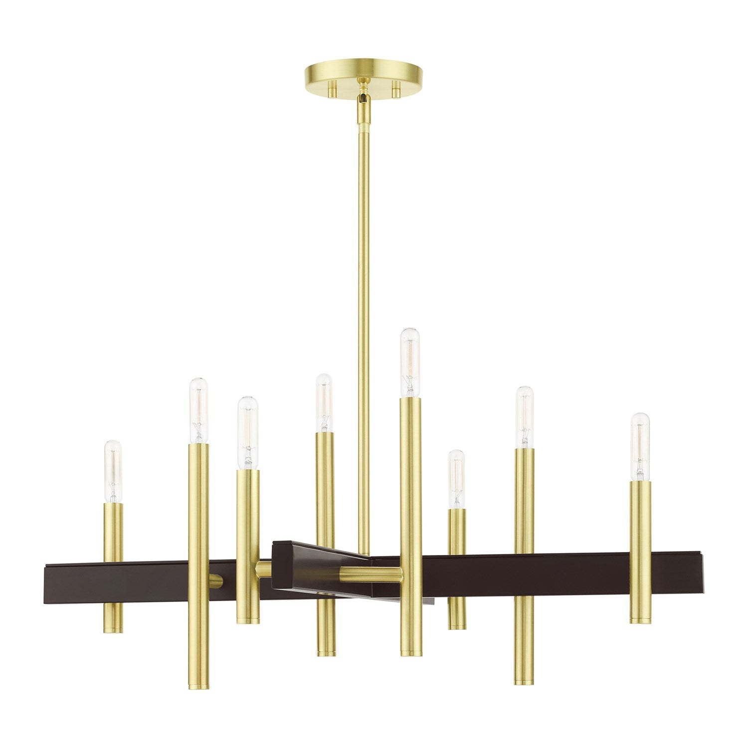 8 Light Satin Brass Chandelier