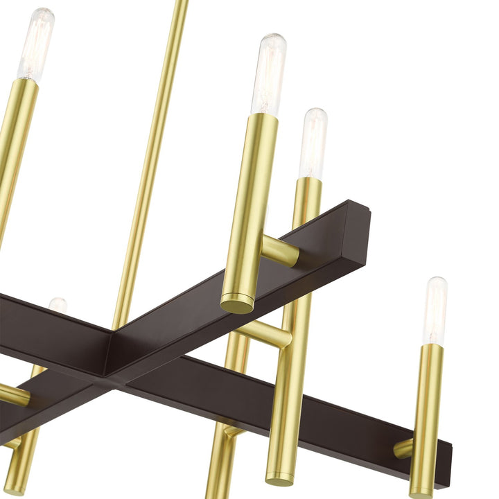 8 Light Satin Brass Chandelier