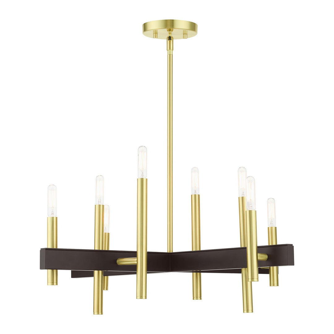 8 Light Satin Brass Chandelier