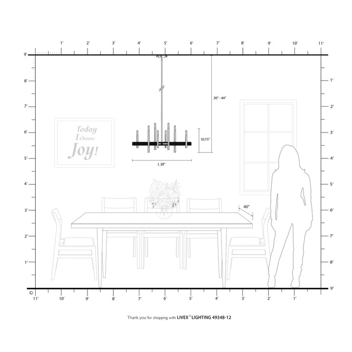 8 Light Satin Brass Chandelier