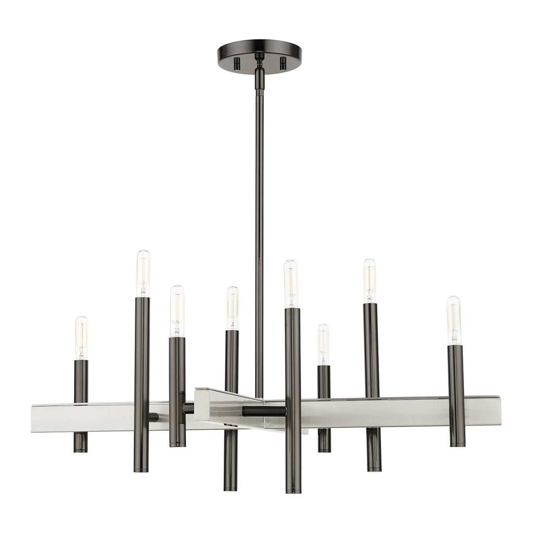 8 Light Black Chrome Chandelier
