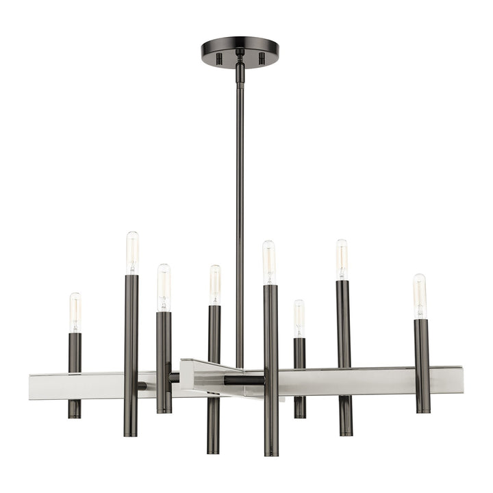8 Light Black Chrome Chandelier