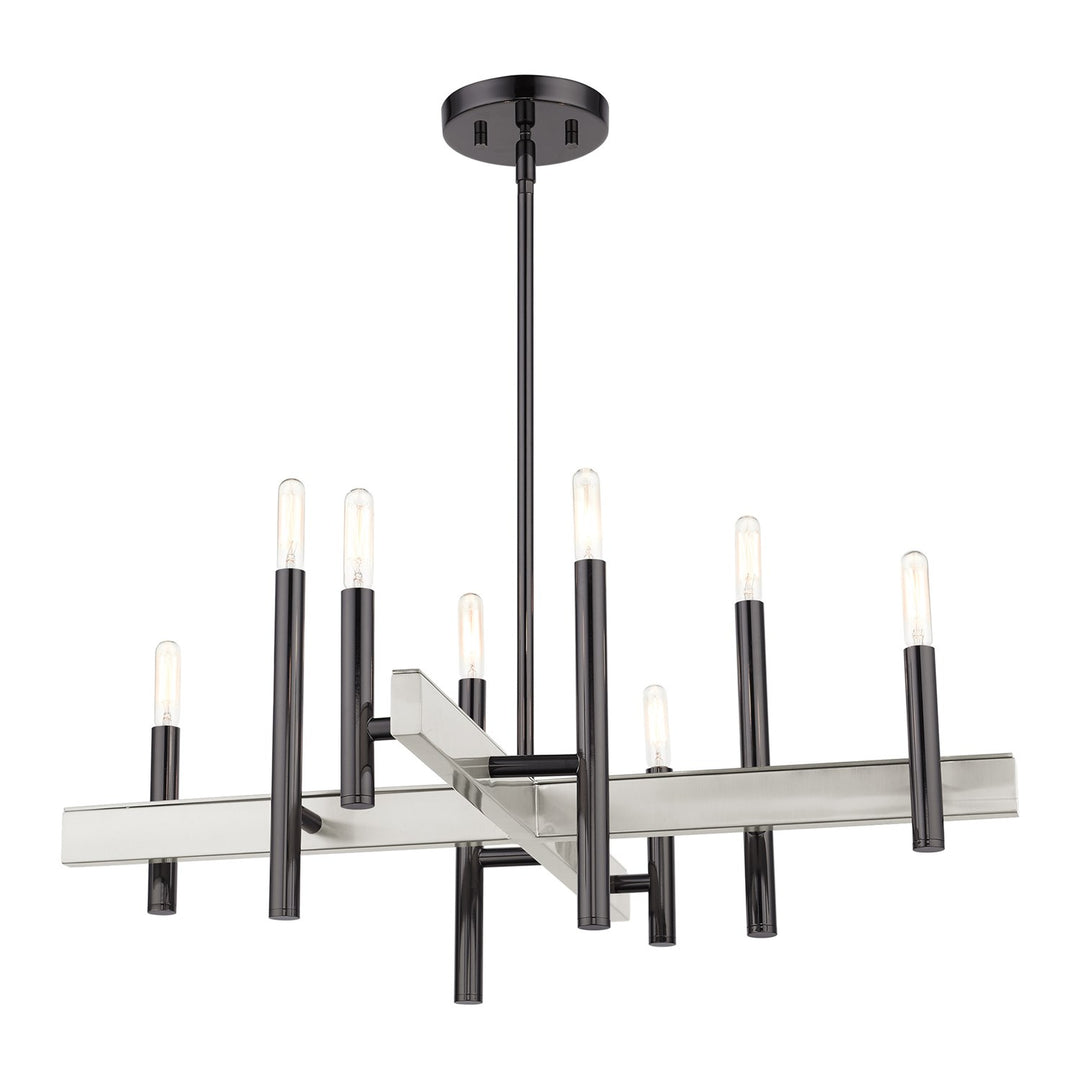 8 Light Black Chrome Chandelier