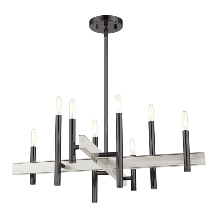 8 Light Black Chrome Chandelier
