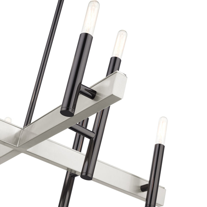 8 Light Black Chrome Chandelier