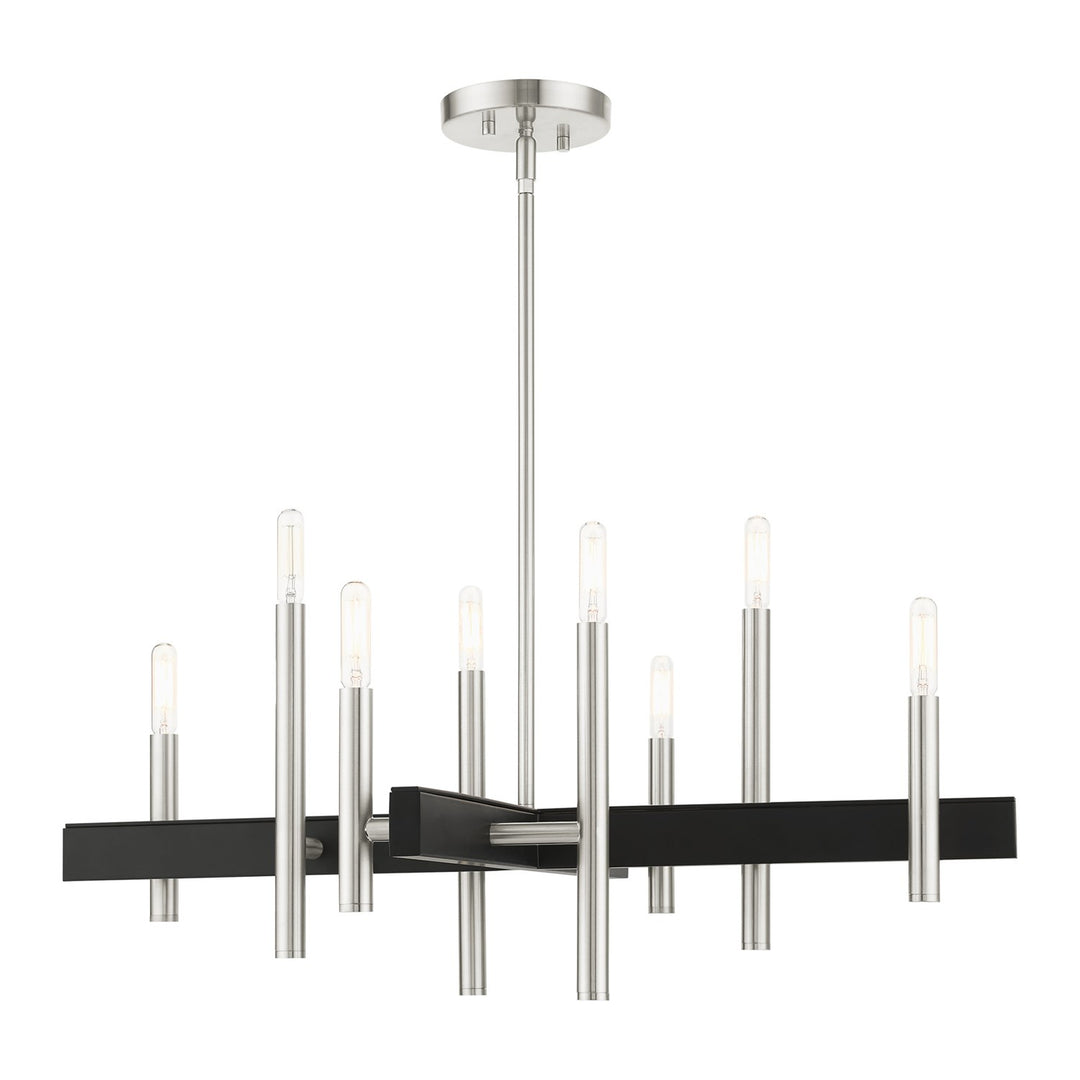 8 Light Brushed Nickel Chandelier by Livex Lighting
