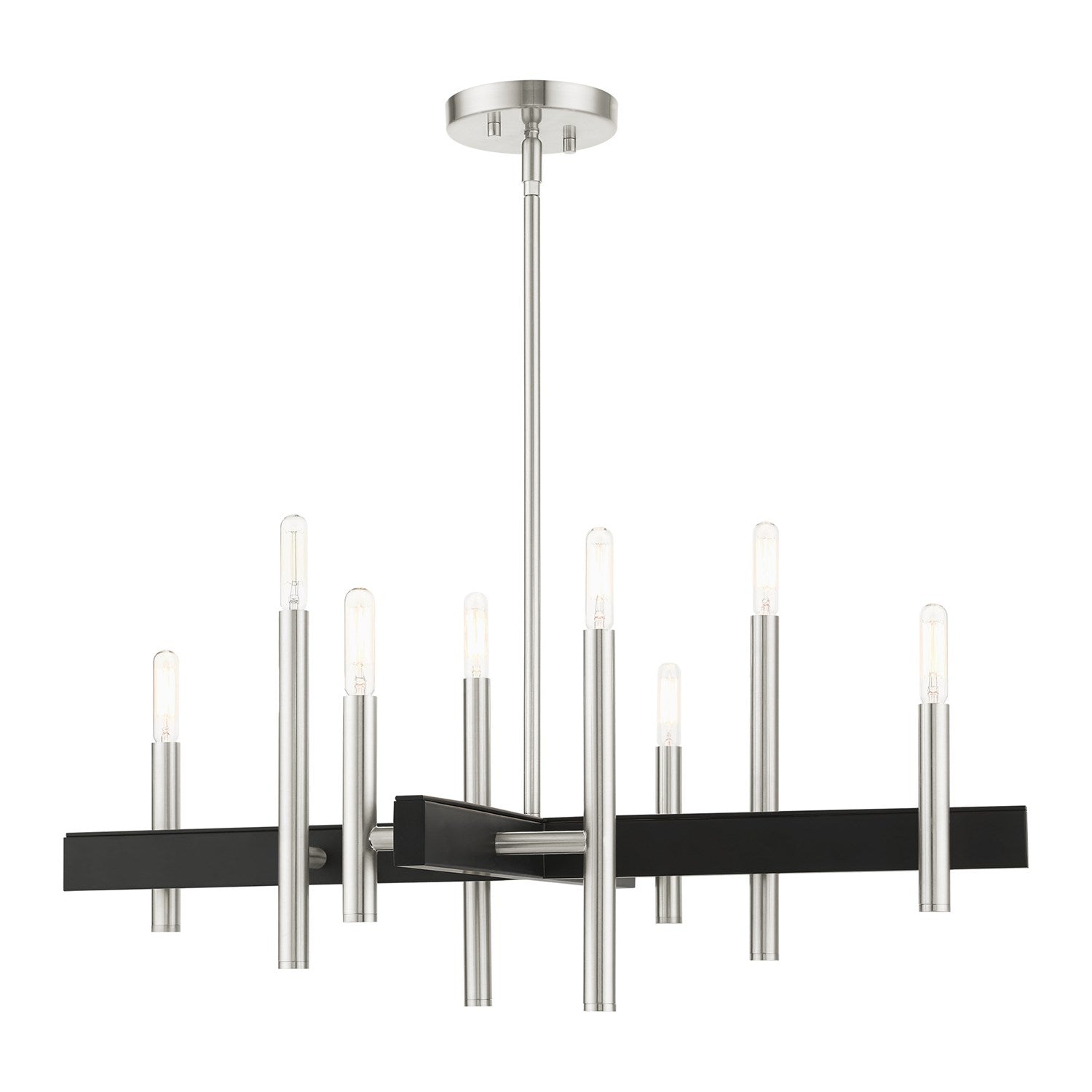 8 Light Brushed Nickel Chandelier by Livex Lighting