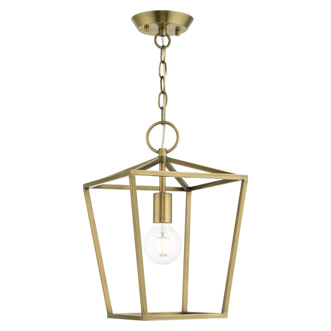 1 Light Antique Brass Convertible Lantern by Livex Lighting