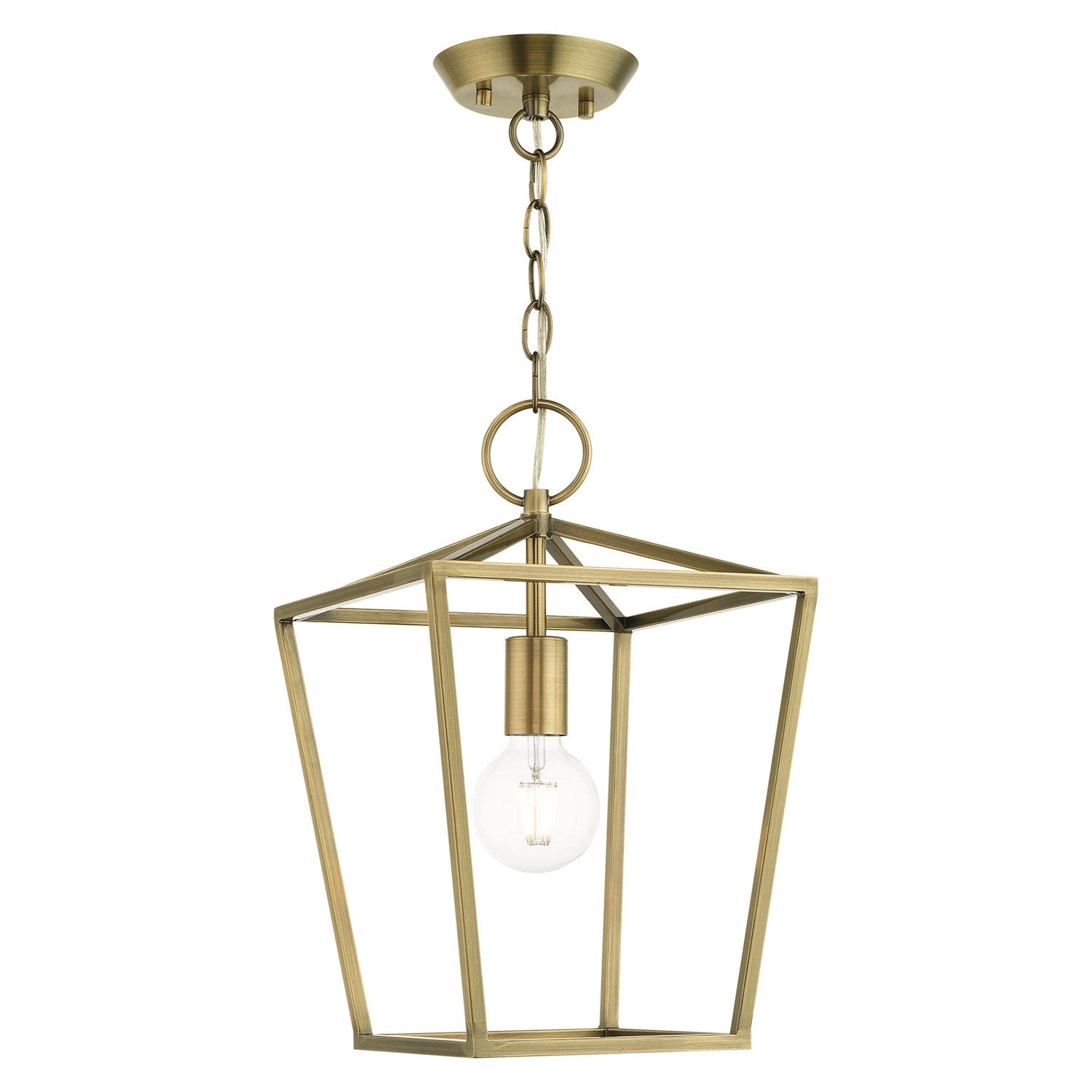 1 Light Antique Brass Convertible Lantern by Livex Lighting