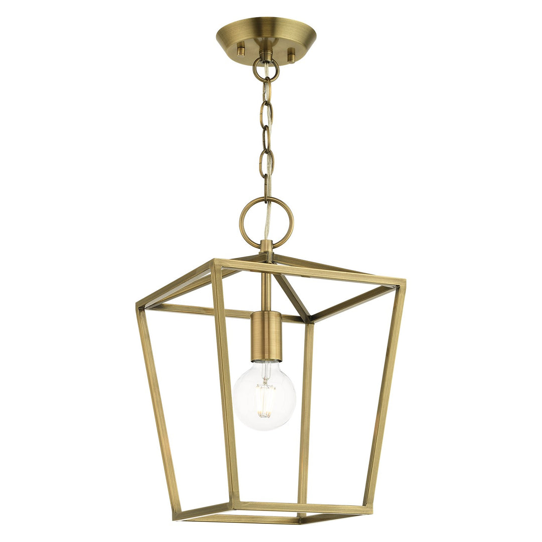 1 Light Antique Brass Convertible Lantern
