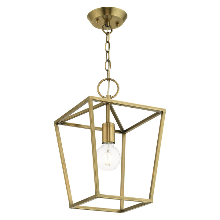 1 Light Antique Brass Convertible Lantern