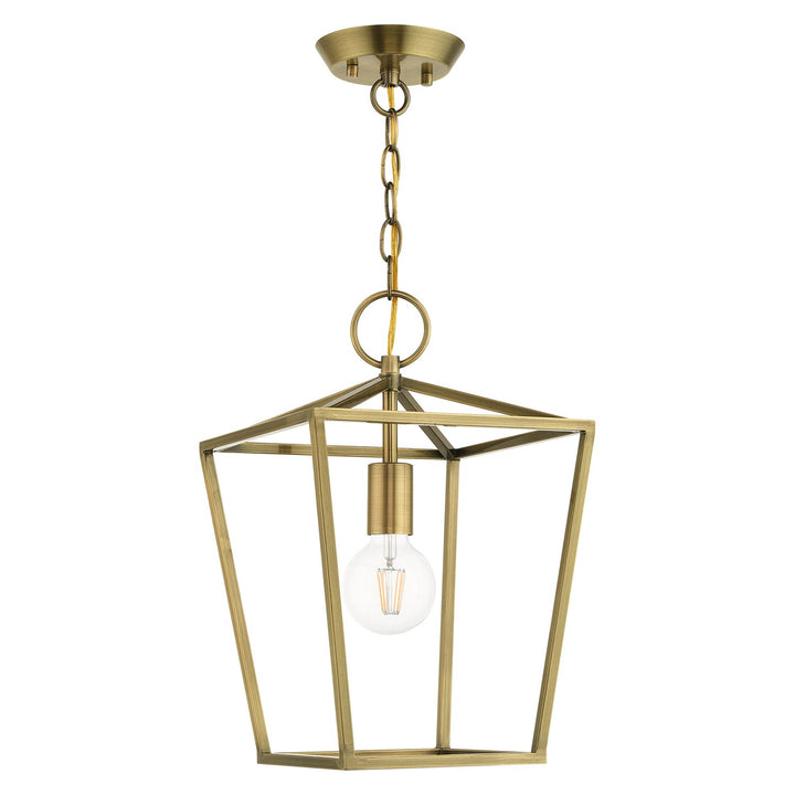 1 Light Antique Brass Convertible Lantern