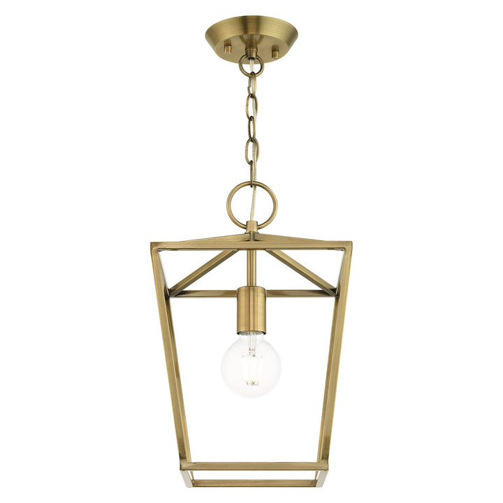 1 Light Antique Brass Convertible Lantern