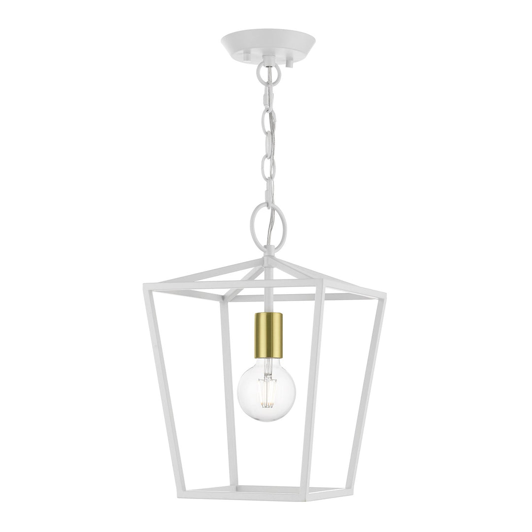 1 Light White Square Lantern by Livex Lighting