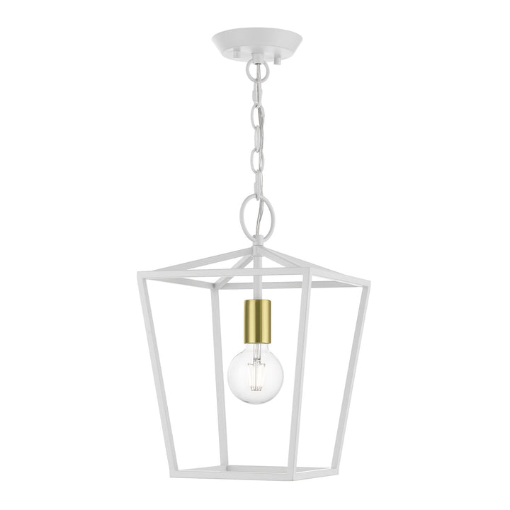 1 Light White Square Lantern by Livex Lighting