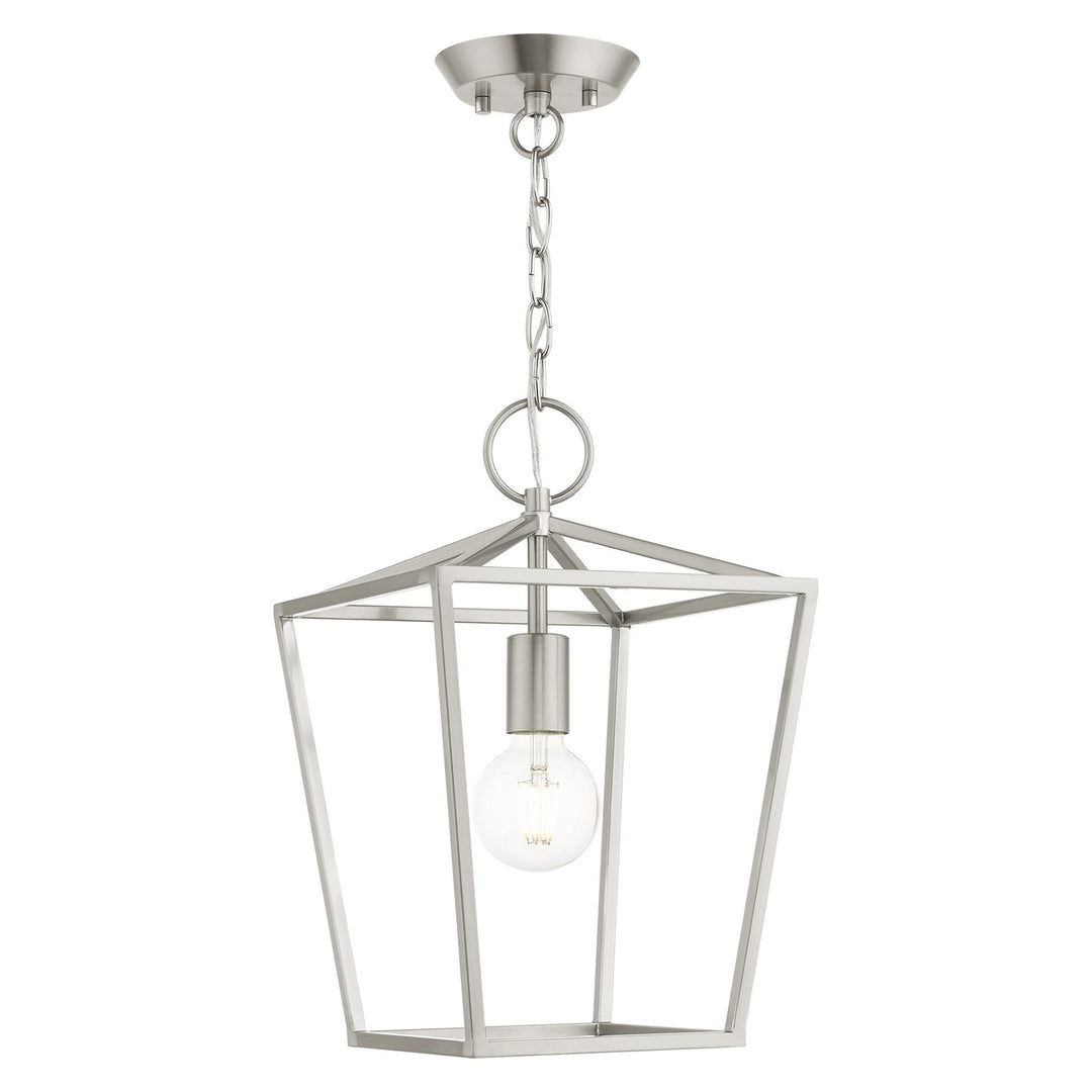 1 Light Brushed Nickel Convertible Lantern by Livex Lighting