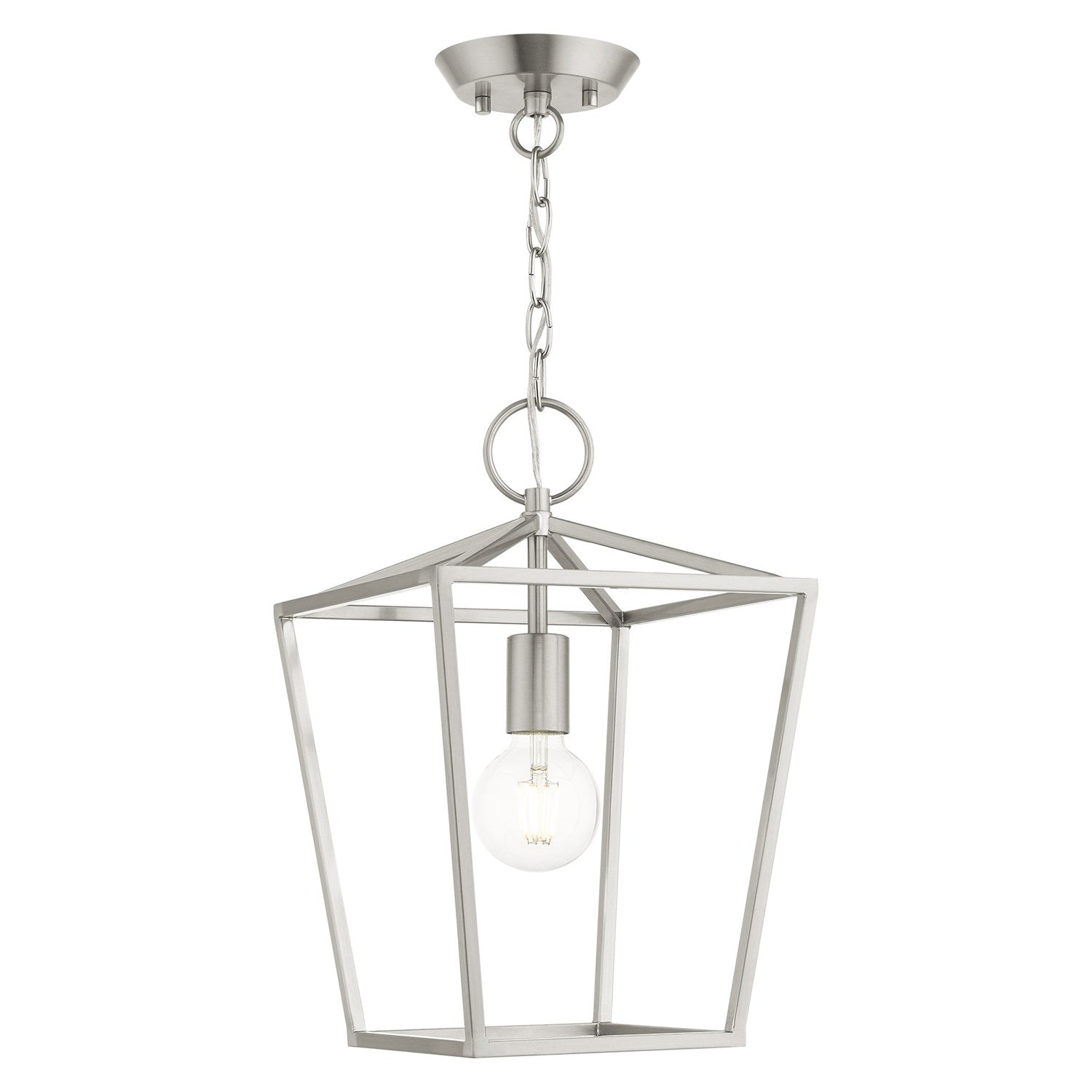 1 Light Brushed Nickel Convertible Lantern by Livex Lighting
