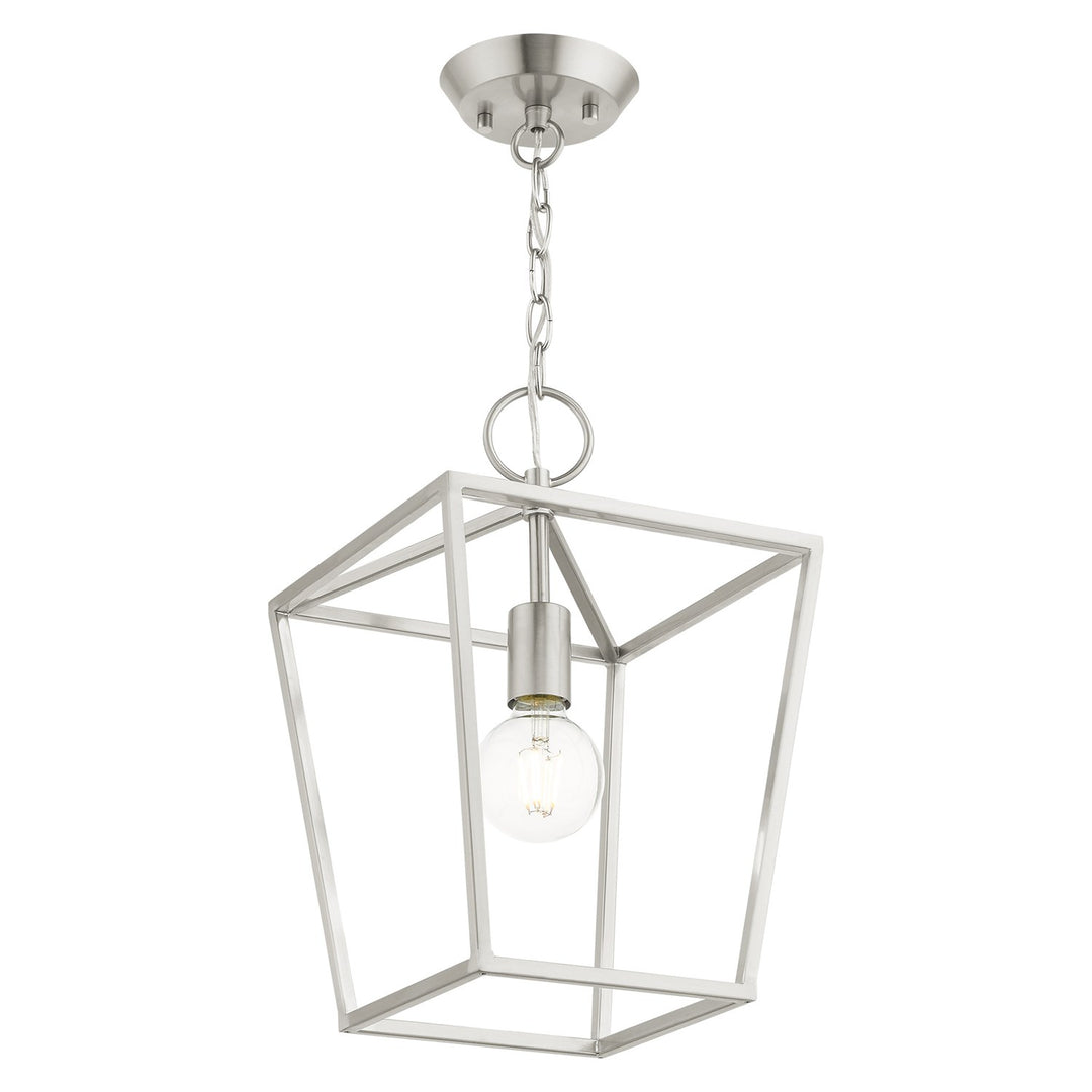 1 Light Brushed Nickel Convertible Lantern