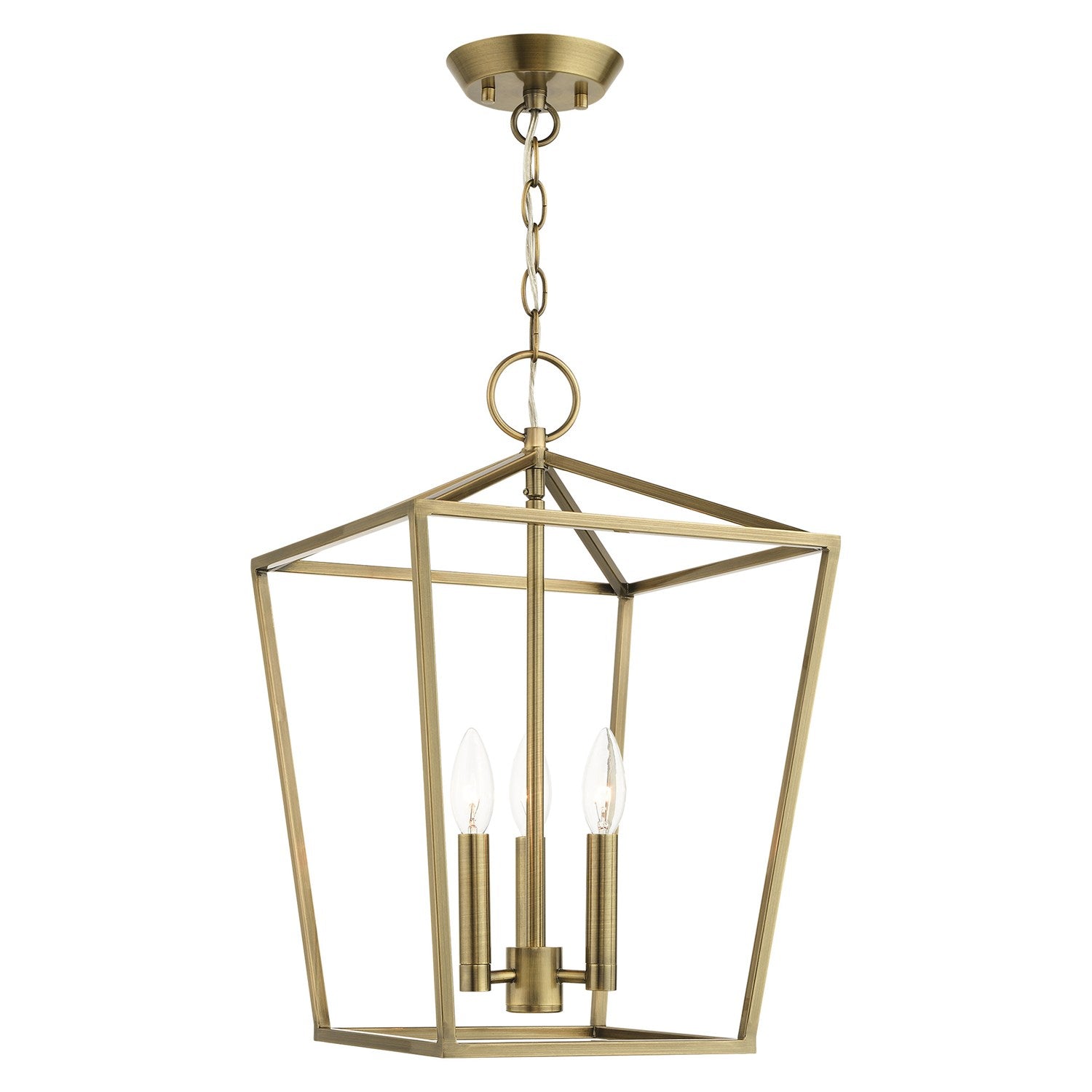 3 Light Antique Brass Convertible Lantern by Livex Lighting