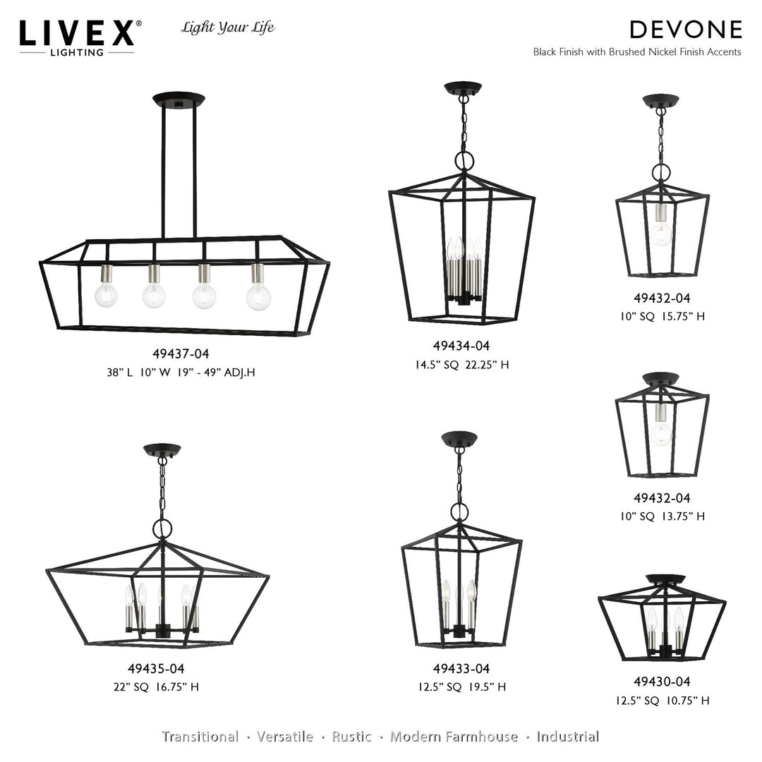 3 Light Black Convertible Lantern