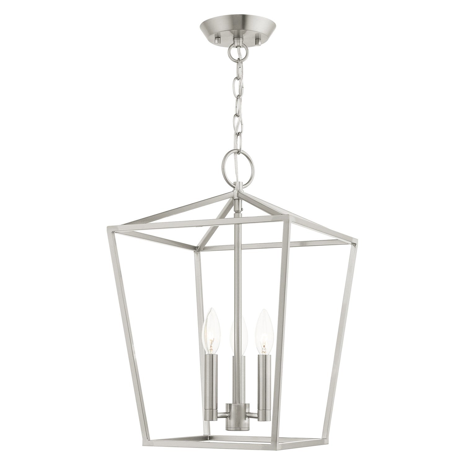 3 Light Brushed Nickel Convertible Lantern by Livex Lighting
