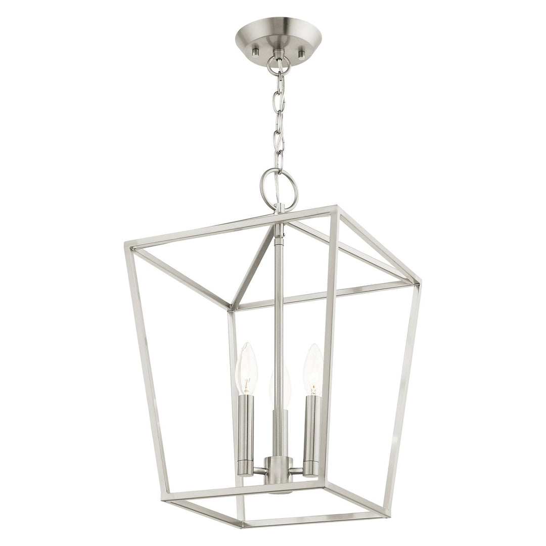 3 Light Brushed Nickel Convertible Lantern