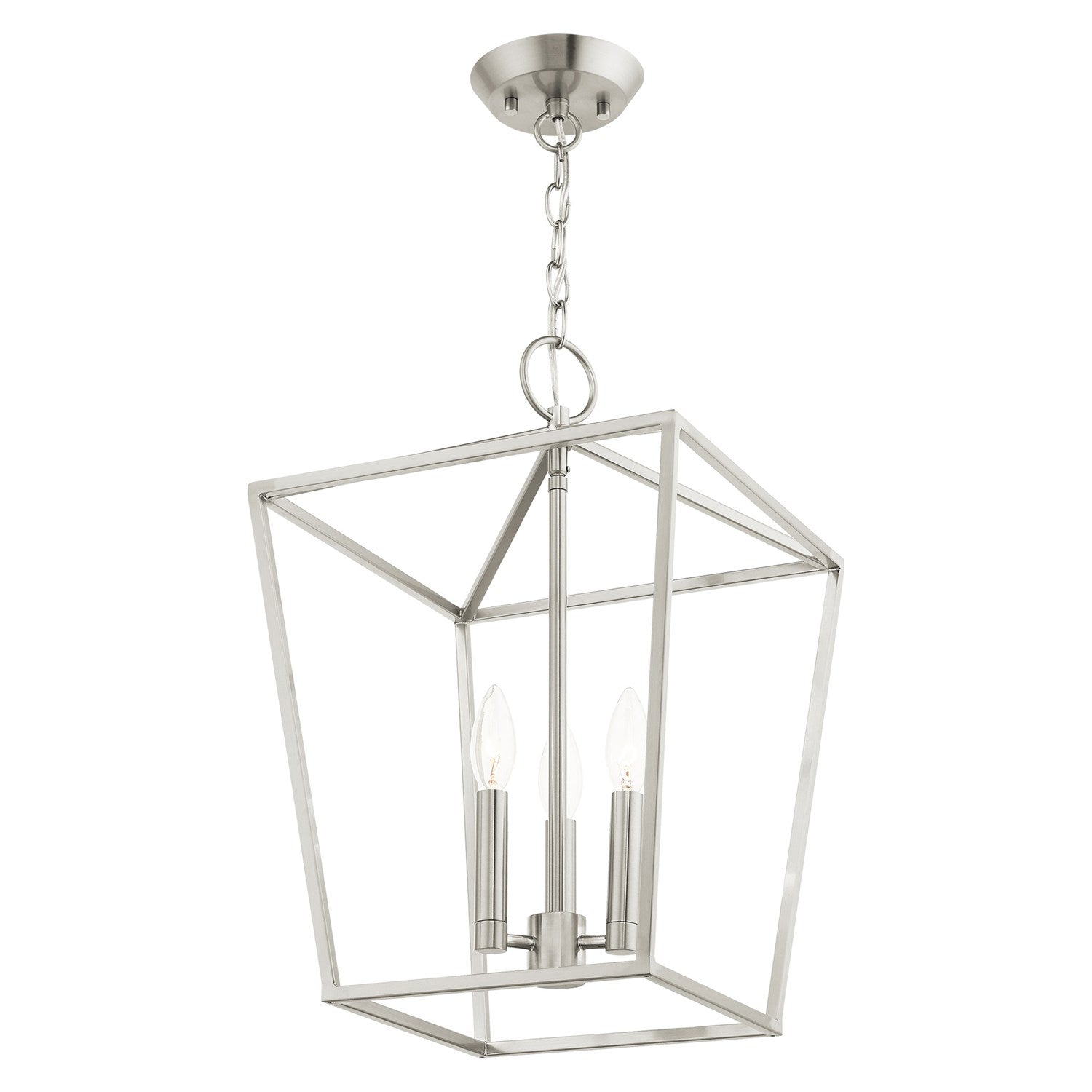 3 Light Brushed Nickel Convertible Lantern