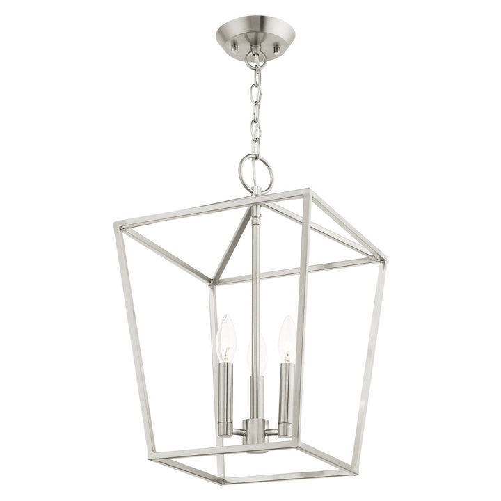 3 Light Brushed Nickel Convertible Lantern