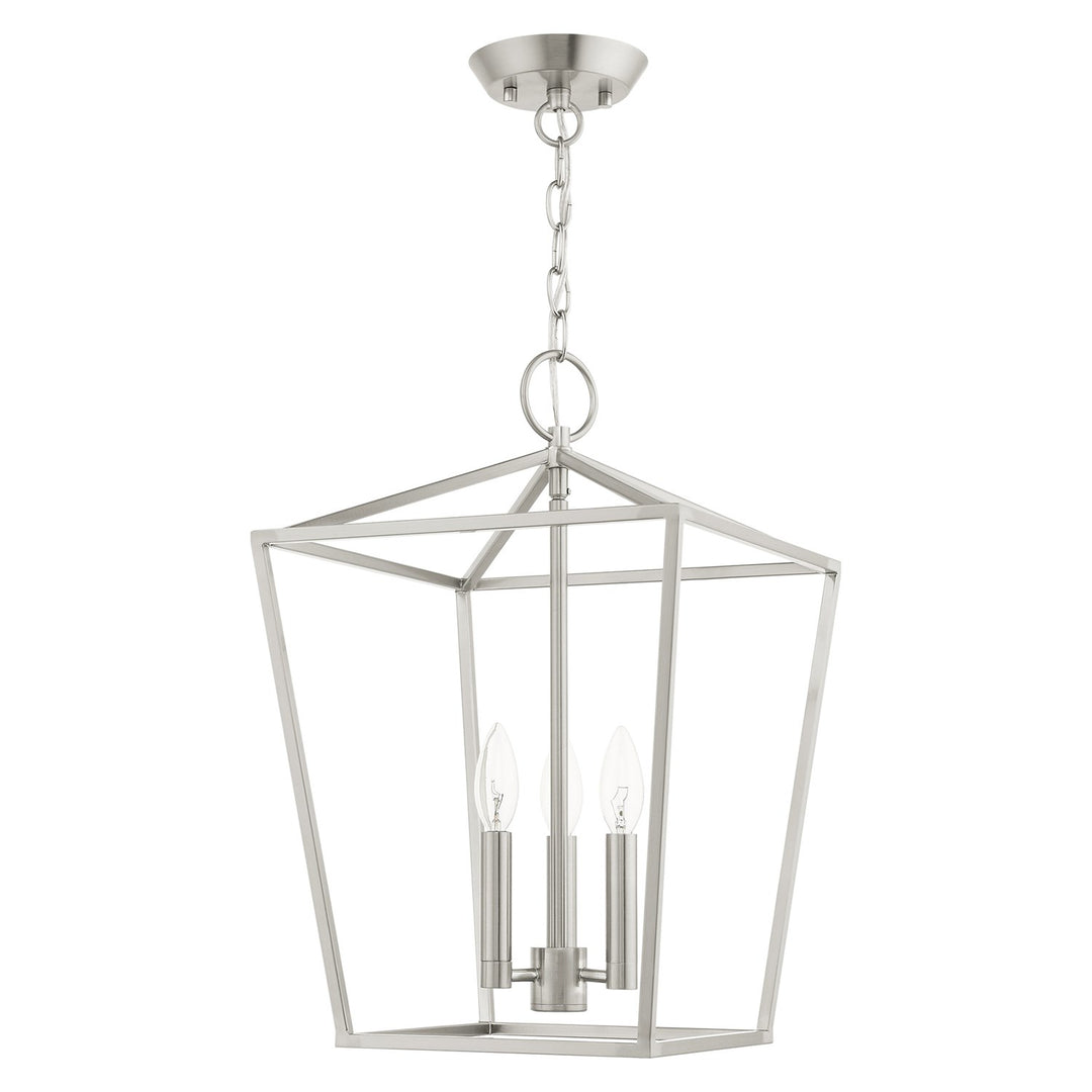3 Light Brushed Nickel Convertible Lantern