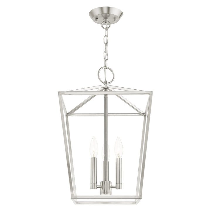 3 Light Brushed Nickel Convertible Lantern