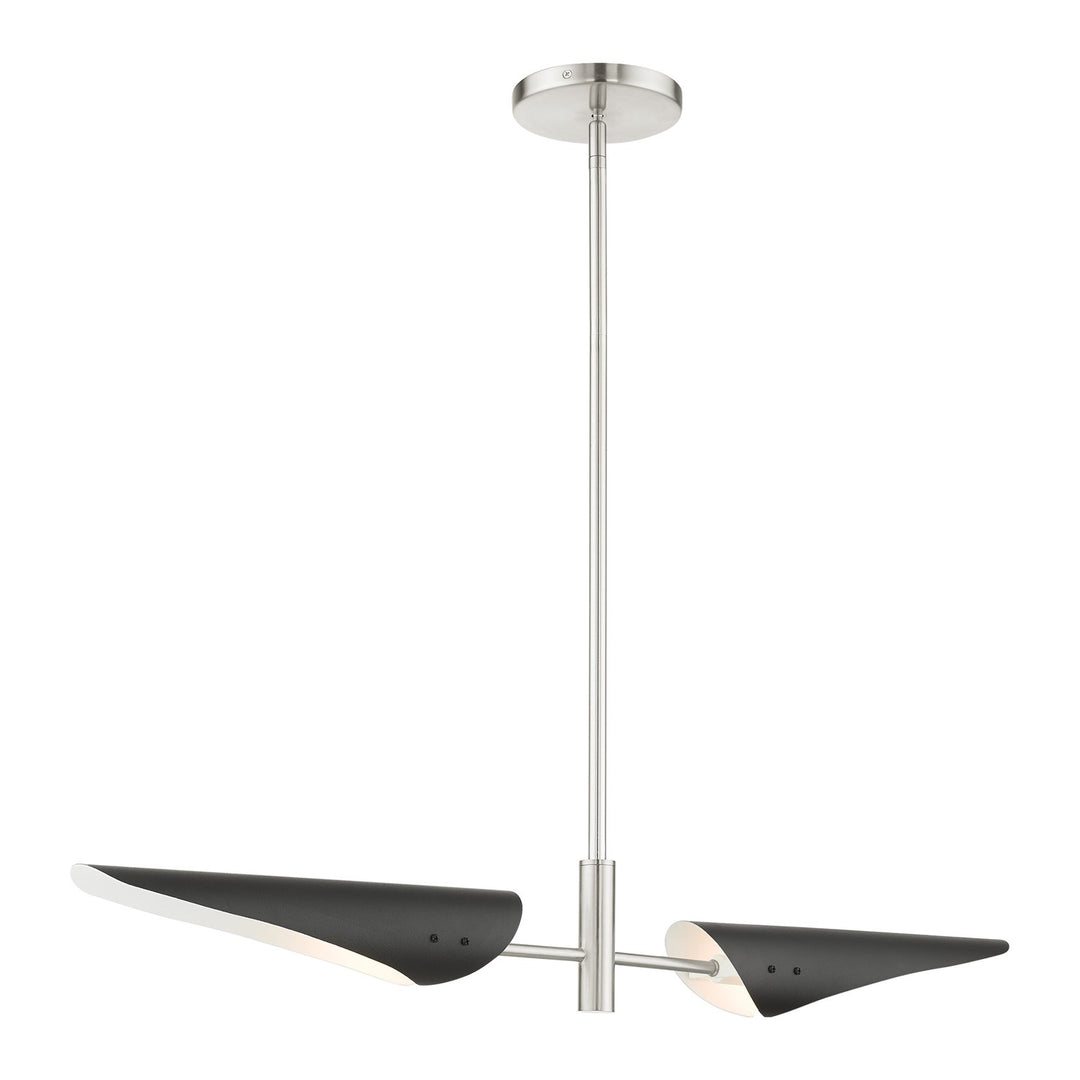 2 Light Brushed Nickel Linear Chandelier by Livex Lighting