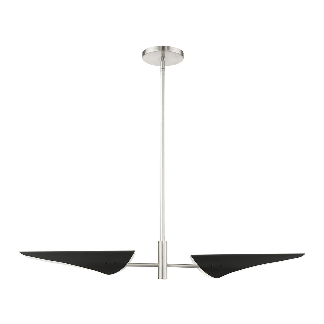 2 Light Brushed Nickel Linear Chandelier