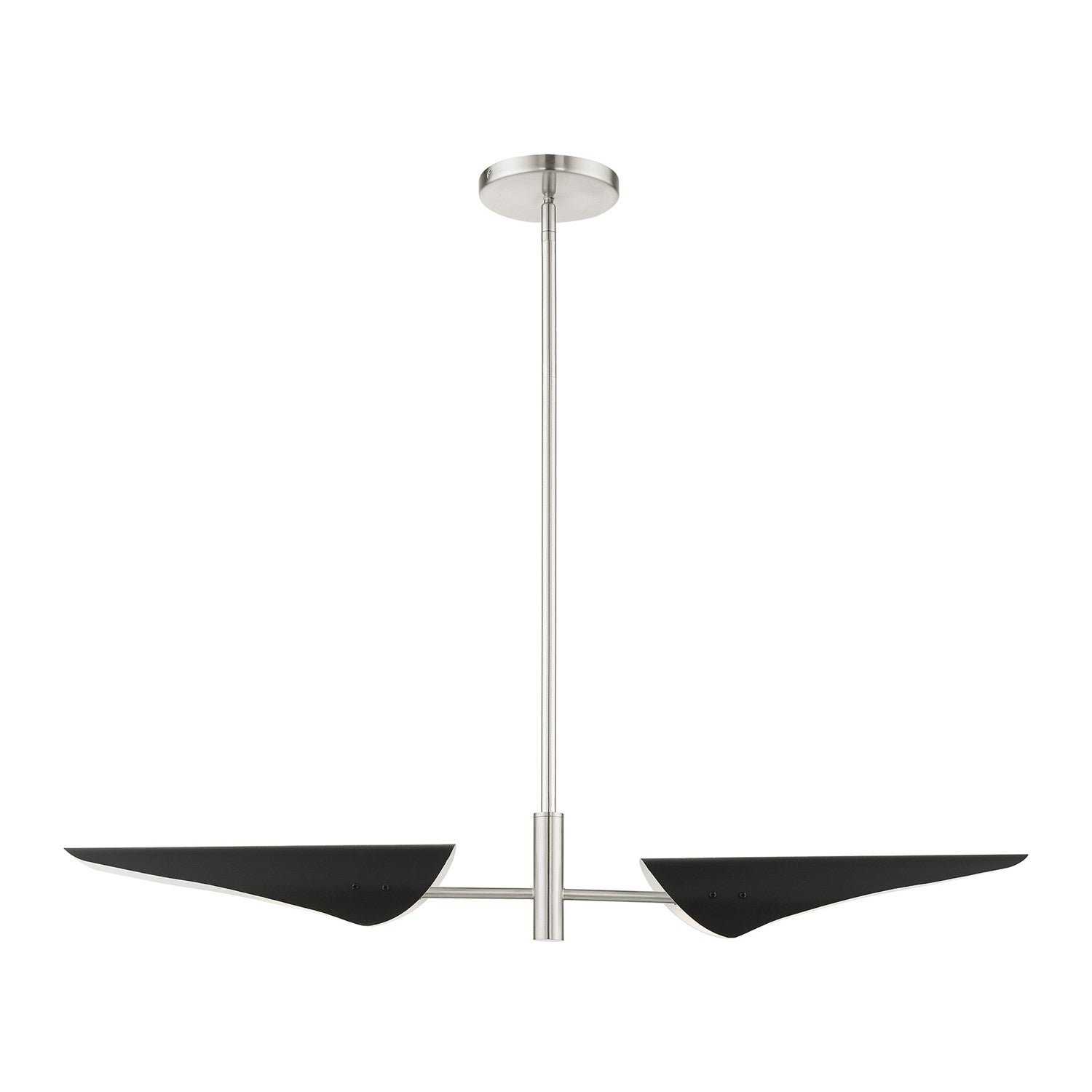 2 Light Brushed Nickel Linear Chandelier