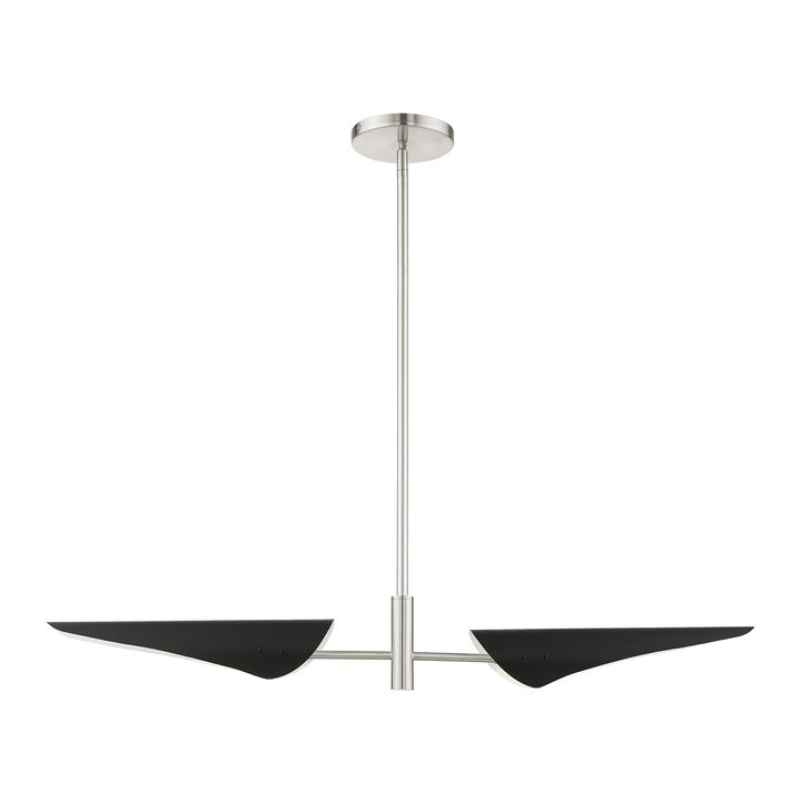 2 Light Brushed Nickel Linear Chandelier