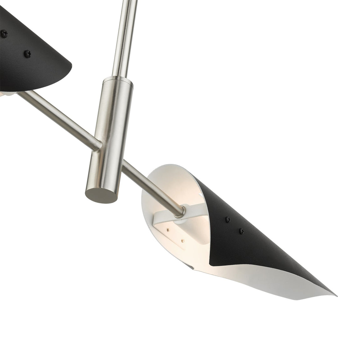 2 Light Brushed Nickel Linear Chandelier