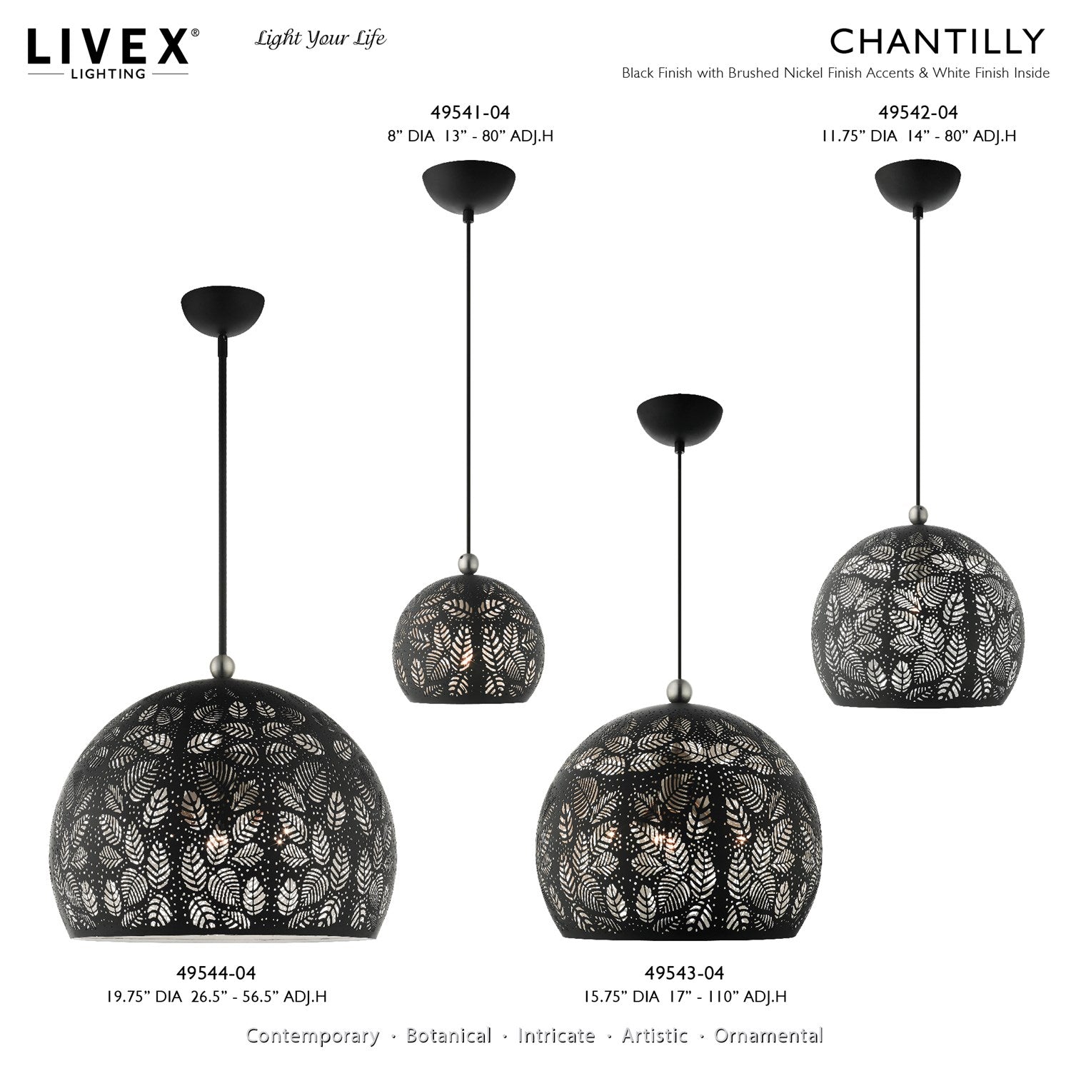 1 Light Black Pendant