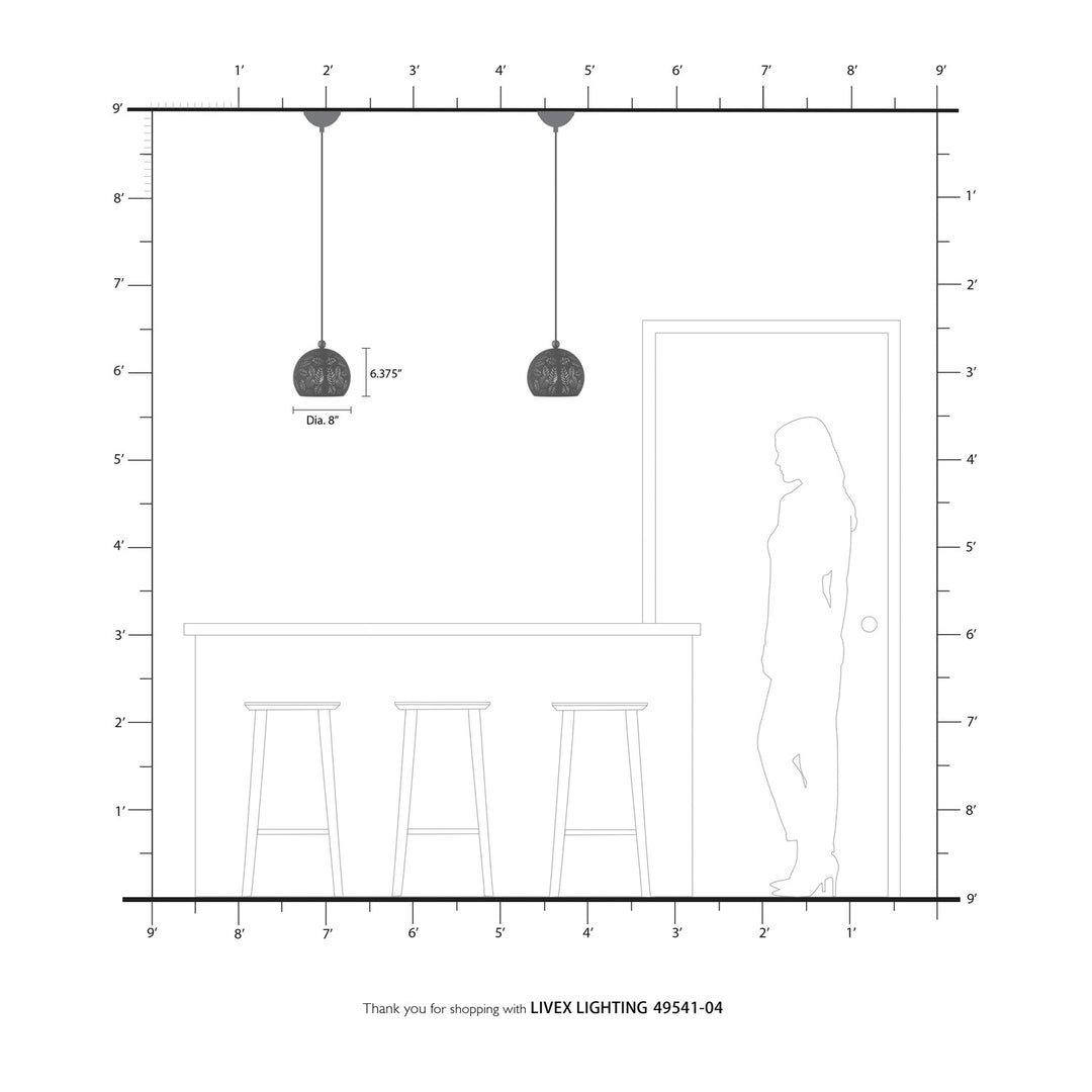 1 Light Black Pendant