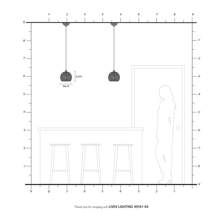 1 Light Black Pendant