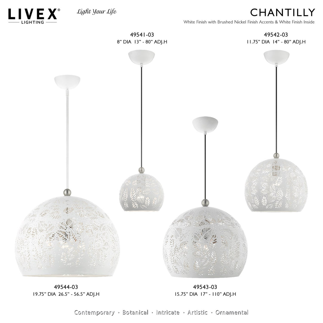 1 Light White Pendant
