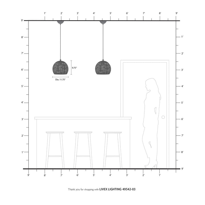 1 Light White Pendant