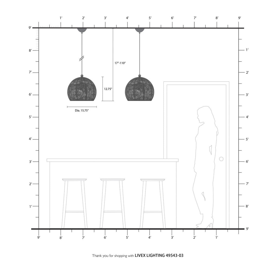 3 Light White Pendant